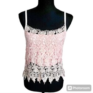 2000s J Fashion sz L Pink Lace Cropped  Cami